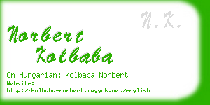 norbert kolbaba business card